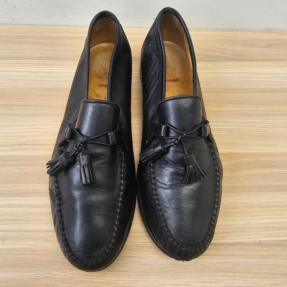 Vintage ALLEN EDMONDS Mens 9 D Black Leather Tassel Loafers‎ Ivy Preppy VIBRAM main image 15